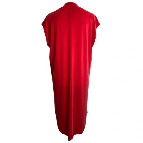 Dolan Left‎ Coast Red Tunic Dress Size S Loose Fit Minimalist Lagenlook Resort - Picture 4 of 11